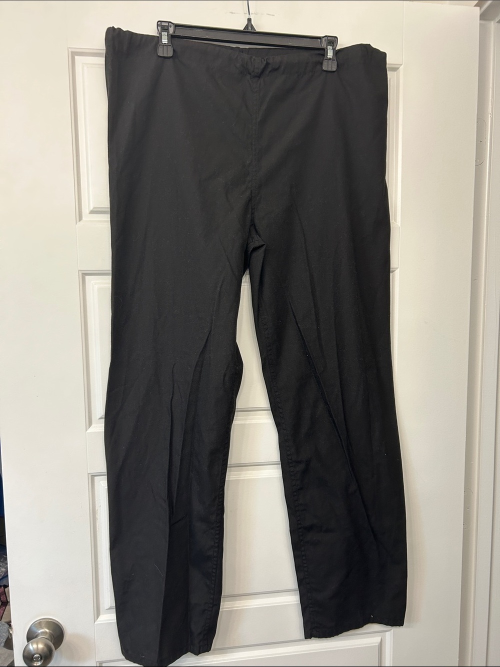 Men's Black Straight-Leg Scrub Pants